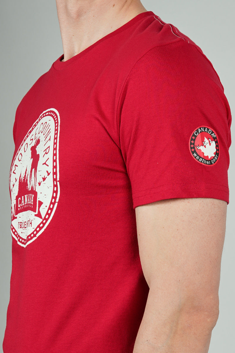 Canada Weather Gear Moose Country Print Tee - Red