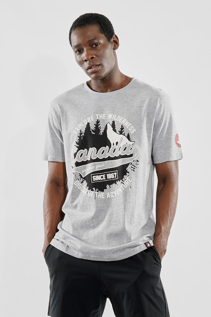 T-shirt Canada Weather Gear - Homme XXL Gris - Manches Courtes - Très Bon état