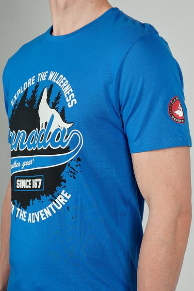 Canada Weather Gear Discover The Adventure Print Tee - Blue