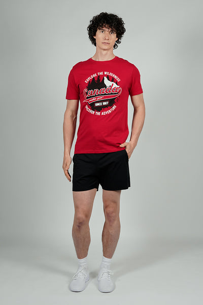 Canada Weather Gear Discover The Adventure Print Tee - Red