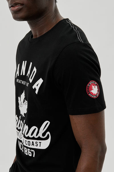 Canada Weather Gear Coast To Coast Print Tee - Black - Mens Tees & Tank Tops - International Clothiers