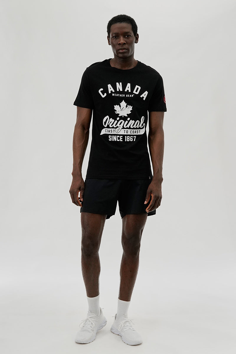 Canada Weather Gear Coast To Coast Print Tee - Black - Mens Tees & Tank Tops - International Clothiers