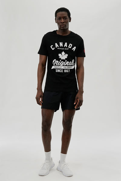 Canada Weather Gear Coast To Coast Print Tee - Black - Mens Tees & Tank Tops - International Clothiers