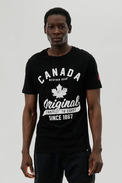 Canada Weather Gear Coast To Coast Print Tee - Black - Mens Tees & Tank Tops - International Clothiers