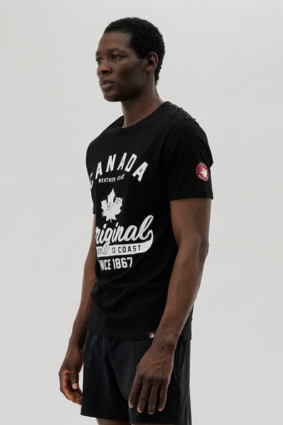 Canada Weather Gear Coast To Coast Print Tee - Black - Mens Tees & Tank Tops - International Clothiers