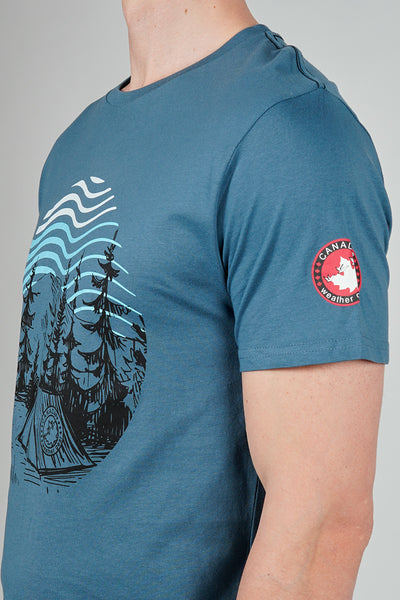 Canada Weather Gear Camping Print Tee - Blue