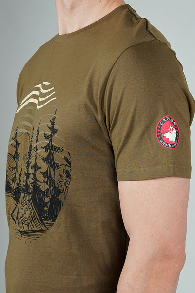 Canada Weather Gear Camping Print Tee - Olive
