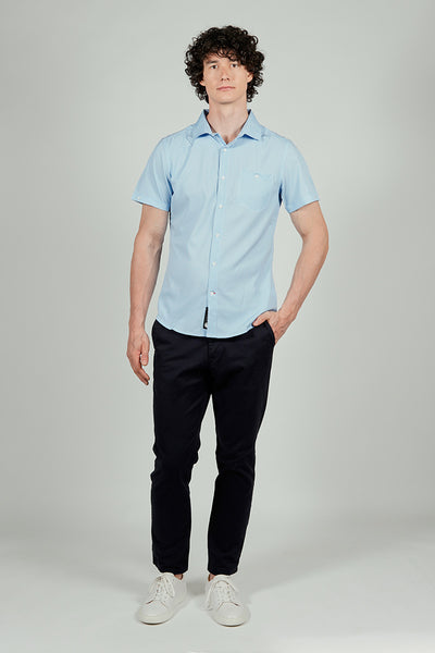 Canada Weather Gear Travel Collection Patterned Button Up Casual Shirt - Blue