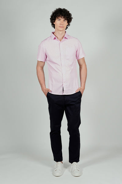 Canada Weather Gear Travel Collection Patterned Button Up Casual Shirt - Blush
