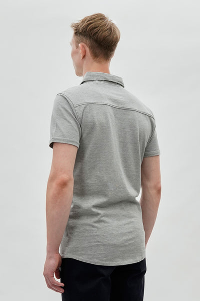 Canada Weather Gear Travel Collection Solid Button Up Casual Shirt - Grey - Mens Casual Shirts - International Clothiers
