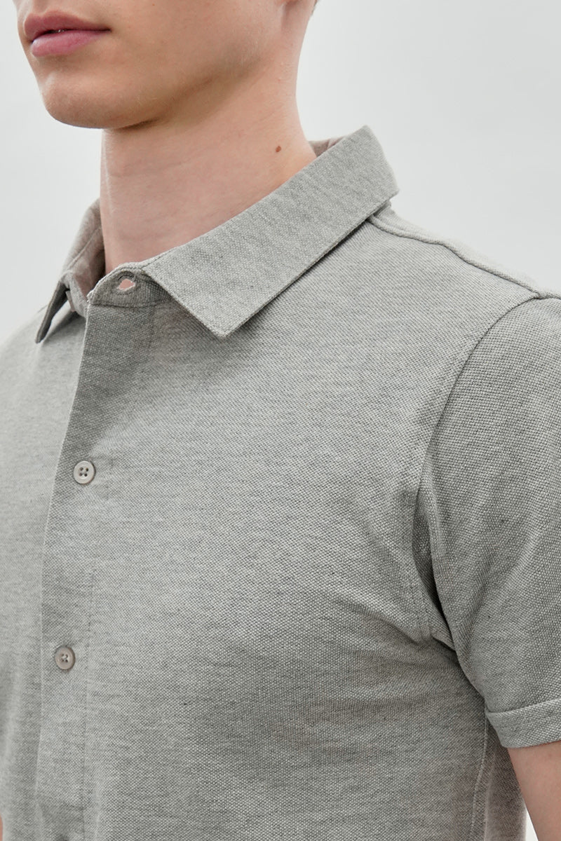 Canada Weather Gear Travel Collection Solid Button Up Casual Shirt - Grey - Mens Casual Shirts - International Clothiers