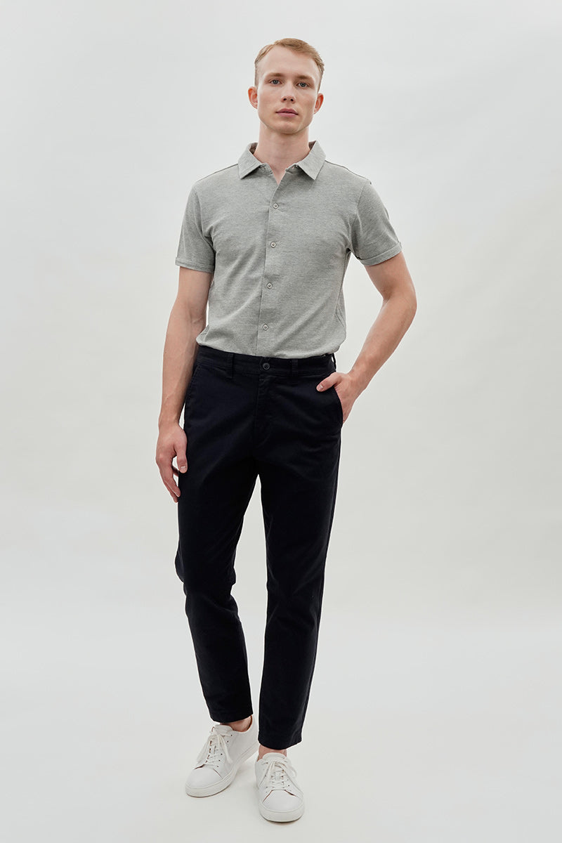 Canada Weather Gear Travel Collection Solid Button Up Casual Shirt - Grey - Mens Casual Shirts - International Clothiers