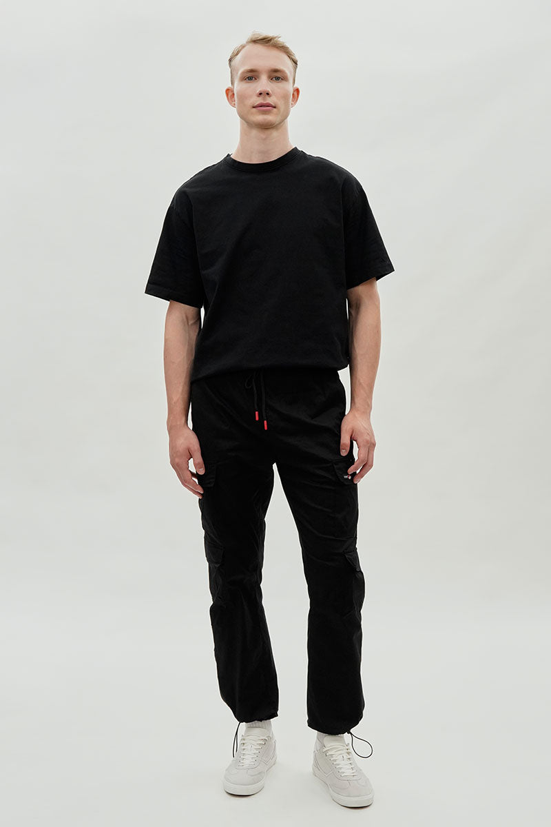 Canada Weather Gear Adventure Bound Tie Waist Cargo Pocket Pants - Black