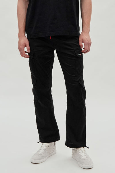 Canada Weather Gear Adventure Bound Tie Waist Cargo Pocket Pants - Black