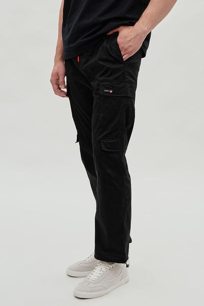 Canada Weather Gear Adventure Bound Tie Waist Cargo Pocket Pants - Black