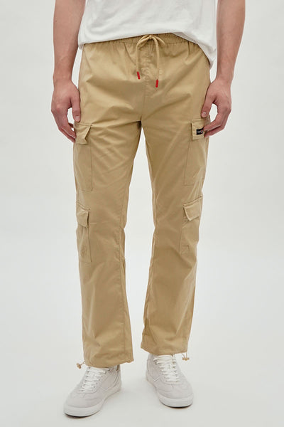 Canada Weather Gear Adventure Bound Tie Waist Cargo Pocket Pants - Cream - Mens Pants - International Clothiers