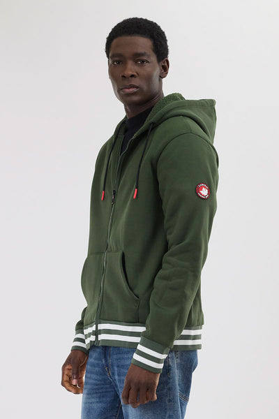 Canada Weather Gear Fleece Lined Zip Up Hoodie - Olive - Mens Hoodies & Sweatshirts - International Clothiers
