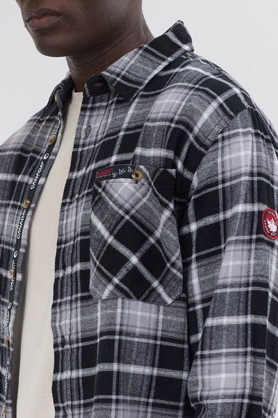 Chemise décontractée boutonnée en flanelle Canada Weather Gear - Gris