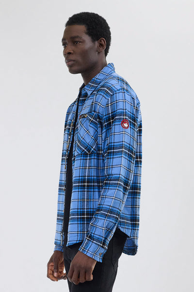 Chemise décontractée boutonnée en flanelle Canada Weather Gear - Bleu
