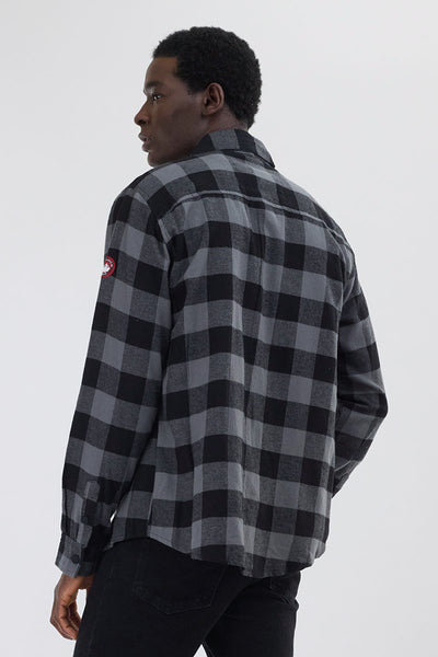 Chemise boutonnée décontractée à carreaux Canada Weather Gear - Noir