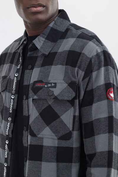 Chemise boutonnée décontractée à carreaux Canada Weather Gear - Noir