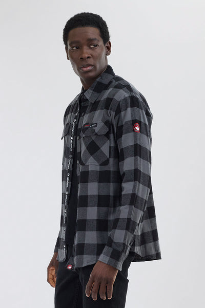 Chemise boutonnée décontractée à carreaux Canada Weather Gear - Noir