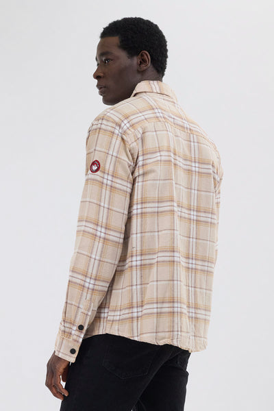 Chemise décontractée à carreaux boutonnée Canada Weather Gear - Crème
