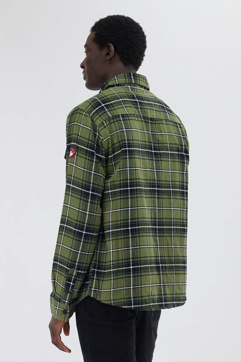 Chemise décontractée à carreaux boutonnée Canada Weather Gear - Olive