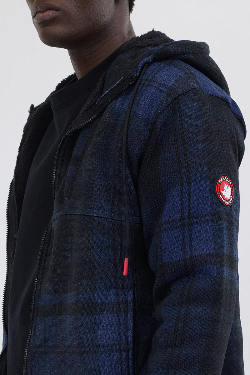 Canada Weather Gear Hooded Sherpa Lined Lightweight Jacket - Navy - Mens Lightweight Jackets - International Clothiers