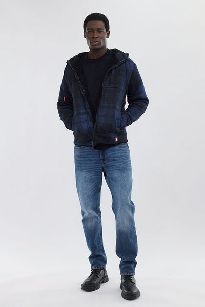 Canada Weather Gear Hooded Sherpa Lined Lightweight Jacket - Navy - Mens Lightweight Jackets - International Clothiers