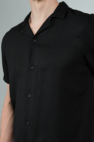 Kenneth Blake Solid Basic Button Up Casual Shirt - Black