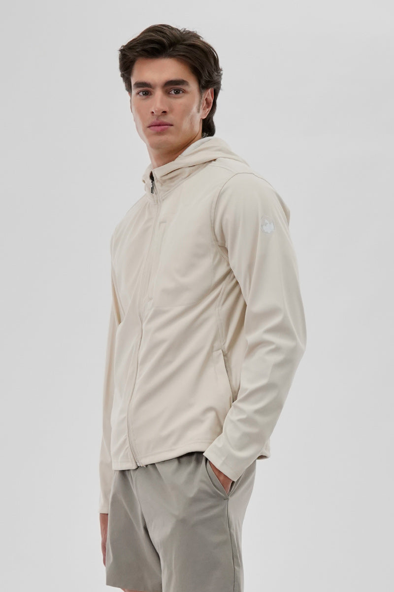 Canada Weather Gear Hooded Zip Up Lightweight Jacket - Cream - Mens Lightweight Jackets - International Clothiers