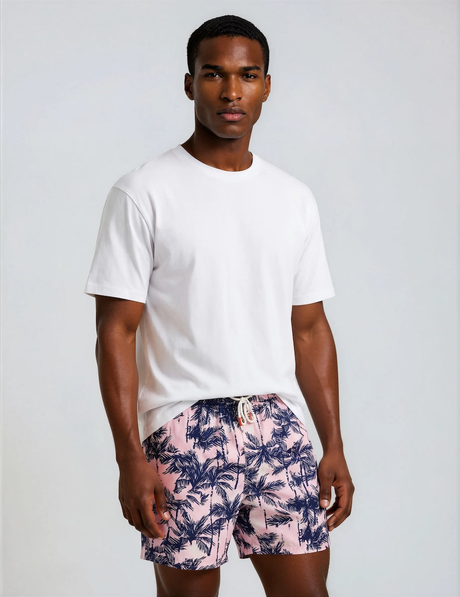 Printed Swim Shorts - Pink