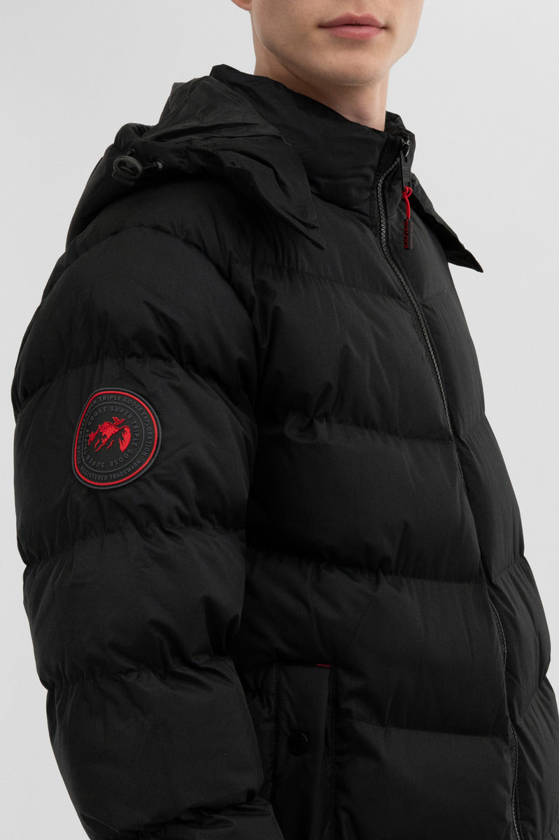 Super Triple Goose Chevron Bomber Jacket - Black - Mens Bomber Jackets - International Clothiers