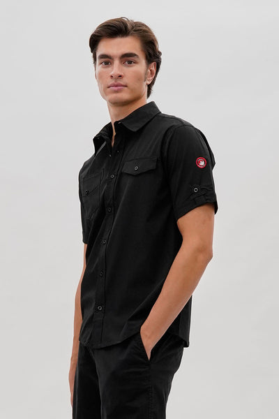 Canada Weather Gear Utility Short Sleeve Casual Shirt - Black - Mens Casual Shirts - International Clothiers