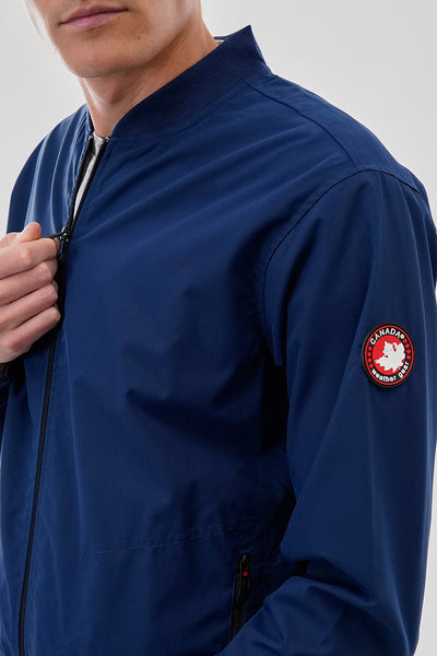 Canada Weather Gear Basic Zip Up Bomber Lightweight Jacket - Navy - Mens Lightweight Jackets - International Clothiers
