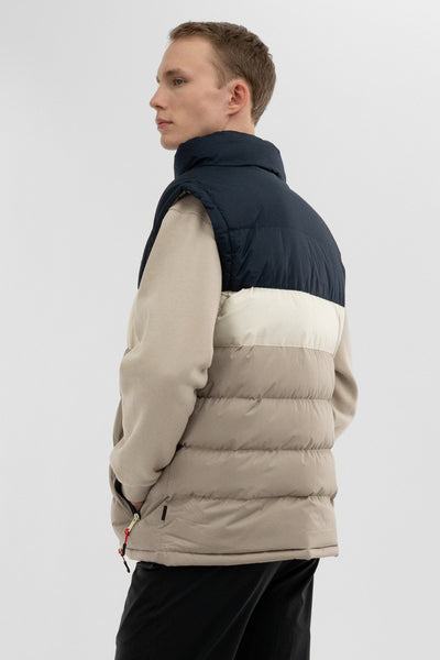 Canada Weather Gear Colour Block Puffer Vest - Beige - Mens Vests - International Clothiers