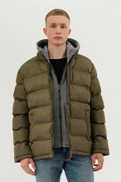 Canada Weather Gear Fleece Quilted Bomber Jacket - Olive - Mens Bomber Jackets - International Clothiers