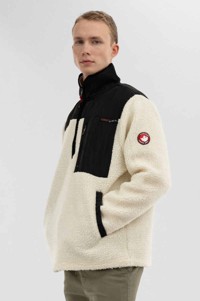 Canada Weather Gear Sherpa Fleece Pullover Sweater - Cream - Mens Pullover Sweaters - International Clothiers