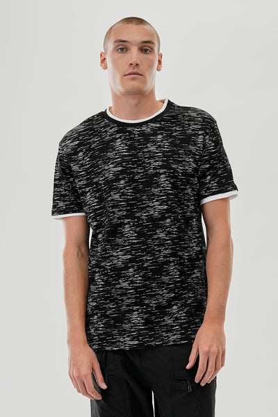 Canada Weather Gear Vintage Patterned Crewneck Tee - Black - Mens Tees & Tank Tops - International Clothiers