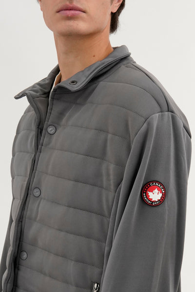 Canada Weather Gear Quilted Snap Button Lightweight Jacket - Grey - Mens Lightweight Jackets - International Clothiers