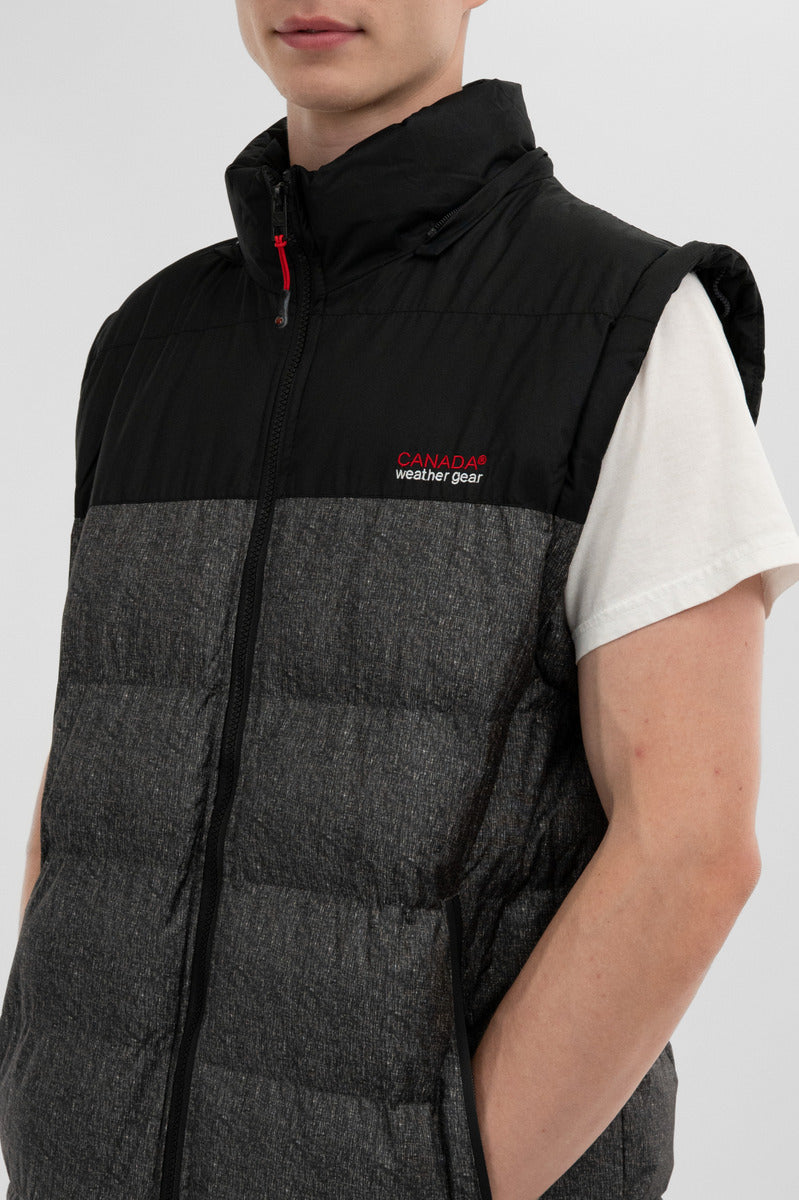 Canada Weather Gear Removable Sleeve Bomber Jacket - Black - Mens Bomber Jackets - International Clothiers