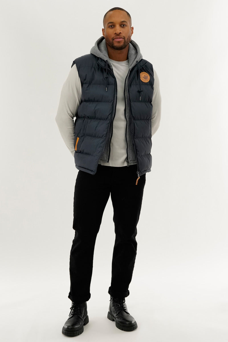 Canada Weather Gear Hooded Puffer Vest - Navy - Mens Vests - International Clothiers