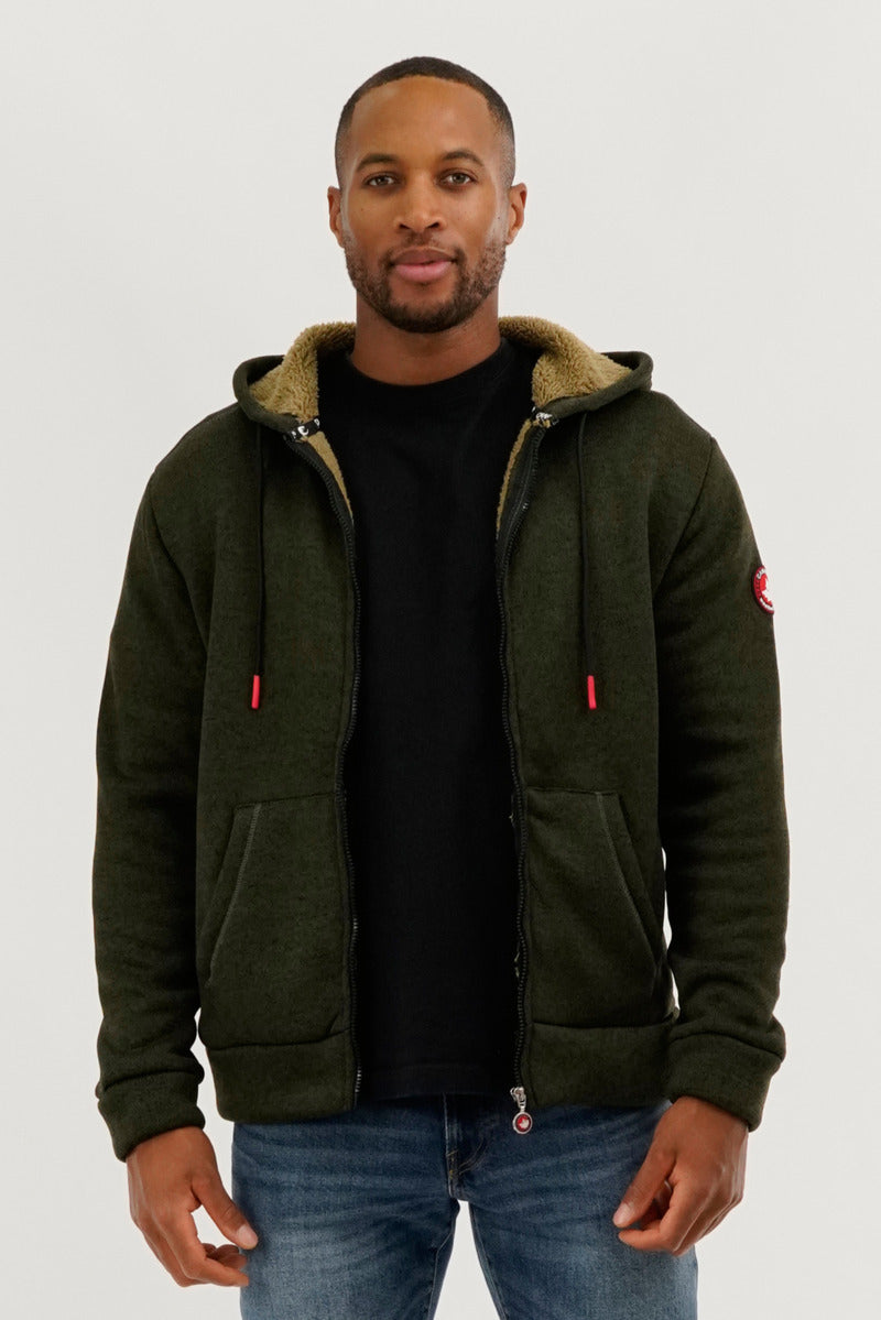 Canada Weather Gear Sherpa Lined Lightweight Jacket - Olive - Mens Lightweight Jackets - International Clothiers