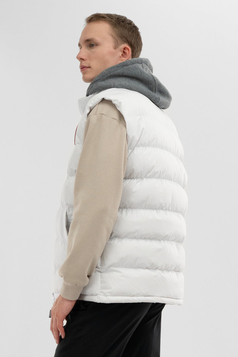 Canada Weather Gear Hooded Puffer Vest - White - Mens Vests - International Clothiers