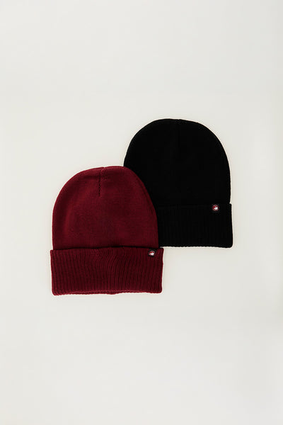 Canada Weather Gear Two-Pack Knit Hat - Burgundy - Mens Hats - International Clothiers