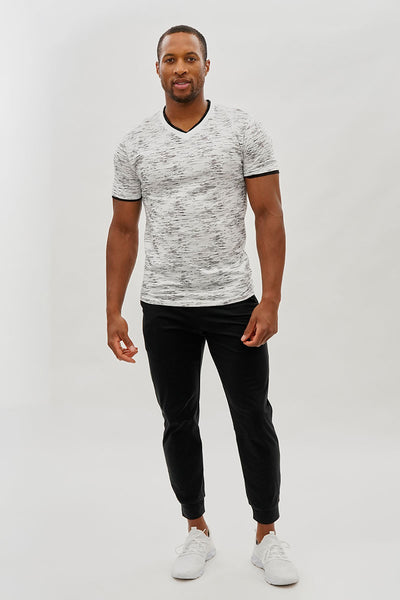 Canada Weather Gear Vintage Patterned V-Neck Tee - White - Mens Tees & Tank Tops - International Clothiers