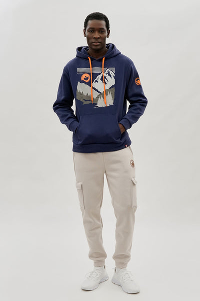 Canada Weather Gear Mountain Print Hoodie - Navy - Mens Hoodies & Sweatshirts - International Clothiers
