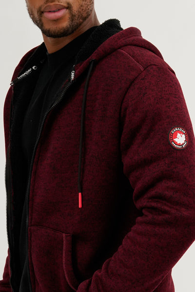 Canada Weather Gear Sherpa Lined Lightweight Jacket - Burgundy - Mens Lightweight Jackets - International Clothiers