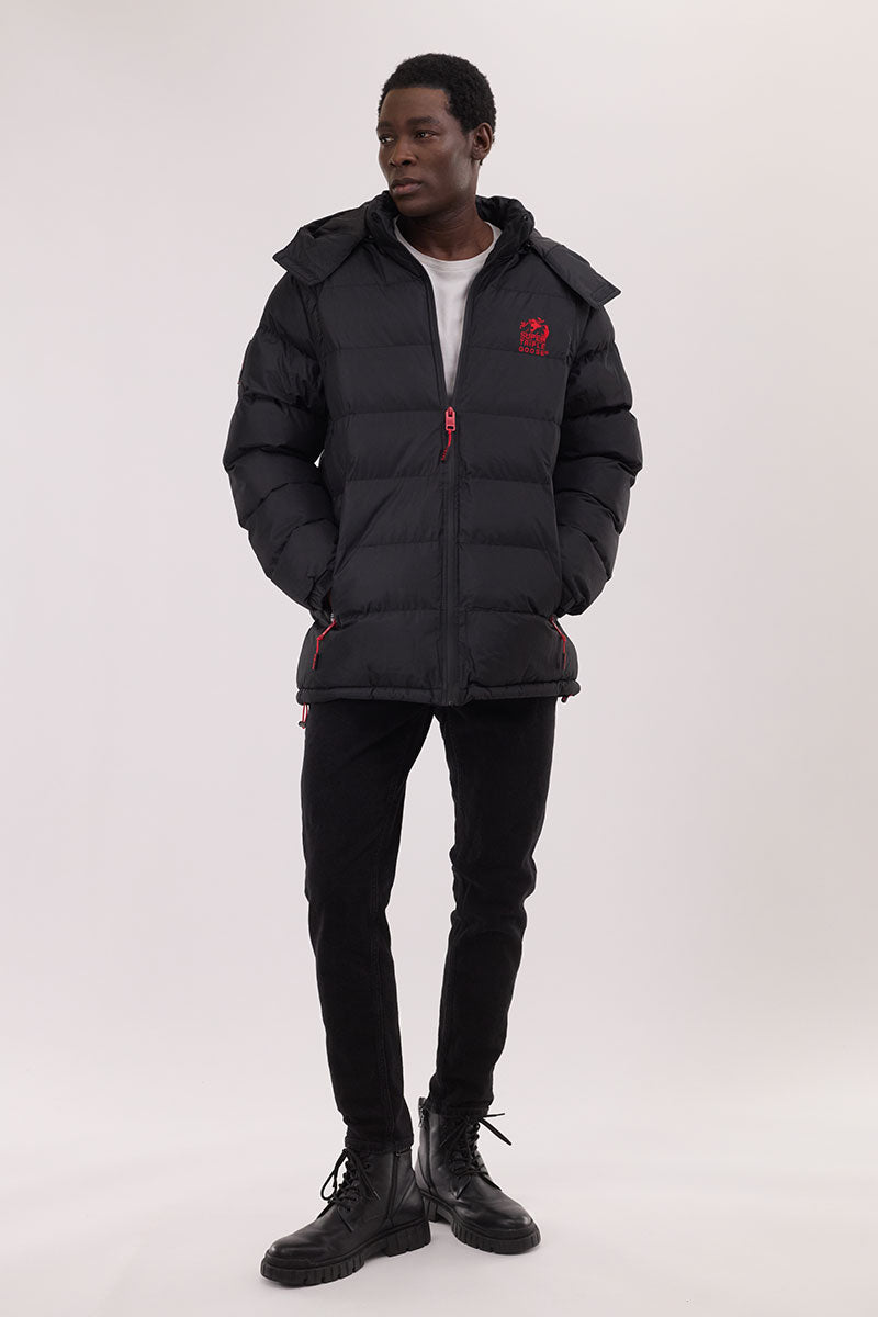 Super Triple Goose Zip Off Sleeve Bomber Jacket - Black - Mens Bomber Jackets - International Clothiers